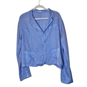 CP Shades Casual Blazer Jacket Blue Three‎ Button Pockets Modern L Lightweight